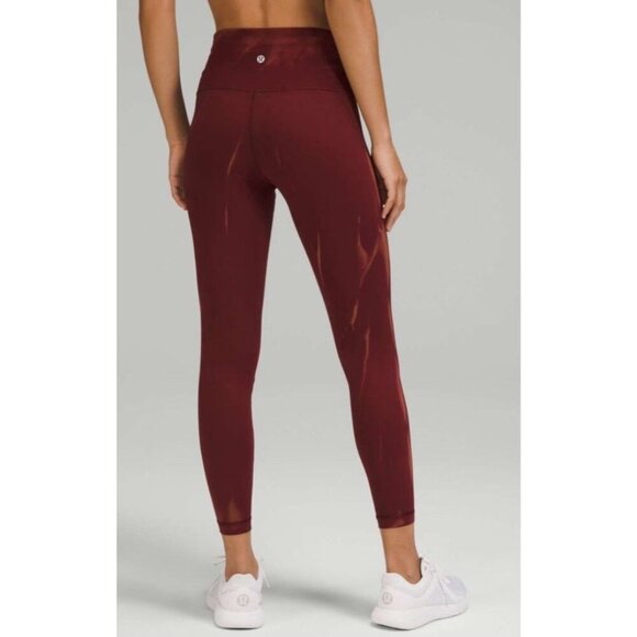 Lululemon Pants - Lululemon Wunder Train High-Rise Tight 25" Sun Bleached Wash Red Merlot Size 6